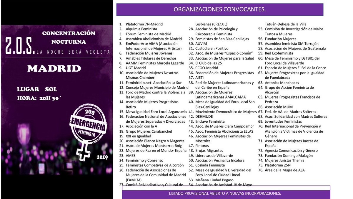 Marcha7Nmadrid's tweet photo. Esta noche, #20S a las 20.30 en #Sol #EmergenciaFeminista #NosotrasVamos #YoVoy #NocheVioleta #LuzVioleta https://t.co/2dCtPmdIas