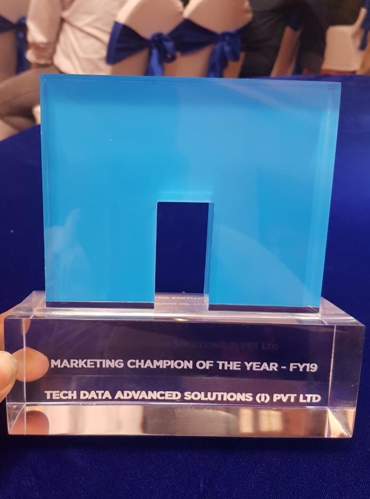 Tech_Data_India's tweet photo. Tech Data India Titled to be ” Marketing Champion of the Year FY 2019” at NetApp Partner Summit, XCELERATE 2019 in Jodhpur.
#Congratulations to the Entire Marketing Team of Tech Data, Thank You NetApp for the Appreciation.
#TechDataIndia #NetApp #Xcelerate2019 #TechdataNetApp https://t.co/qXOzufxvI0