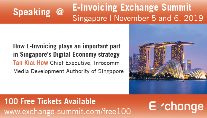ExchangeSummit's tweet photo. Singapore Keynote from @IMDAsg Chief Executive Tan Kiat How about #EInvoicing's important part in Singapore's #DigitalEconomy strategy at the E-Invoicing @ExchangeSummit Singapore from Nov 5-6, 2019. 
Agenda: https://t.co/lHPllPYQ9e 
#EXCS19 
@BusinessTimes @STcom https://t.co/BVnuBga9dJ