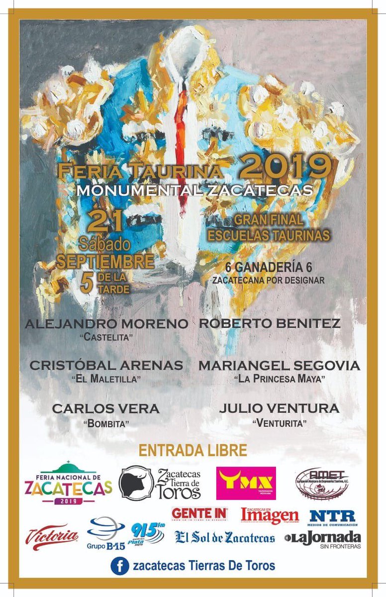 luisgallardo_1's tweet photo. Gran final ! Mañana 5pm Monumental Zacatecas.
Certamen “Una Apuesta al futuro “ #FEMET https://t.co/f63MGyGGSI