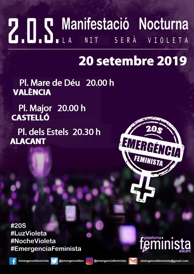 POBRESAZEROCV's tweet image. @POBRESAZEROCV i la @CVONGD s'adhereixen i fan una crida a participar hui de la convocatòria #EmergenciaFeminista #2OS Manifestació Nocturna "La nit serà violeta
VALÈNCIA 20h pl Mare de Deu 
CASTELLÓ 20h pl Major 
ALACANT 20:30h pl dels Estels 
pobresazero.org/va/info/9836-P…