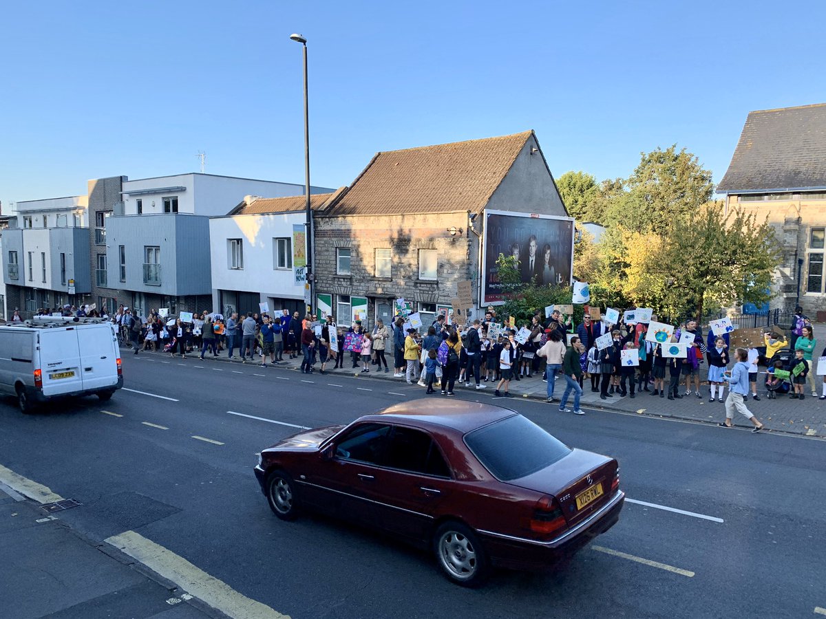 StBonsPrimary's tweet photo. “CLIMATE CHANGE IS NOT A LIE, DO NOT LET OUR PLANET DIE!” sang out from our amazing children and parents on @GloucesterRoad this morning with @ThangamMP #YouthStrike4Climate https://t.co/Lv8HPnurKO