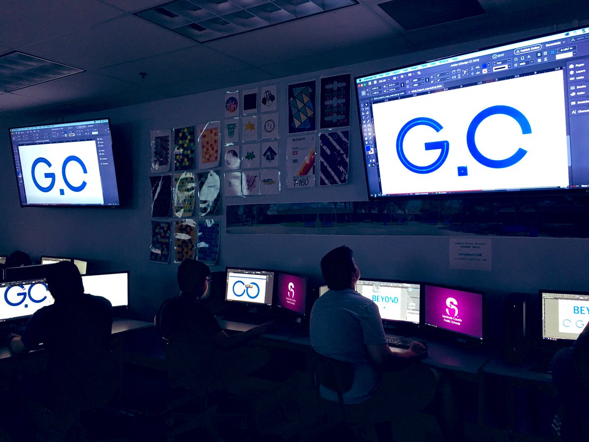 LymanDesignTech's tweet photo. Digital Design 1  is making progress using InDesign. Wrapping up our first lesson with @brainbuffet  #GoBeyond #Determination  #cte @InDesign @creativecloud https://t.co/dDXhOmXyUk