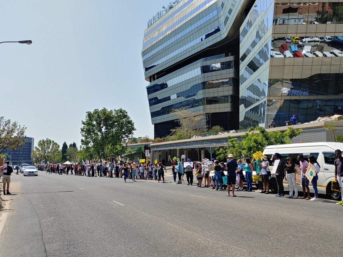 #climatestrike Amazing human chain outside sasol