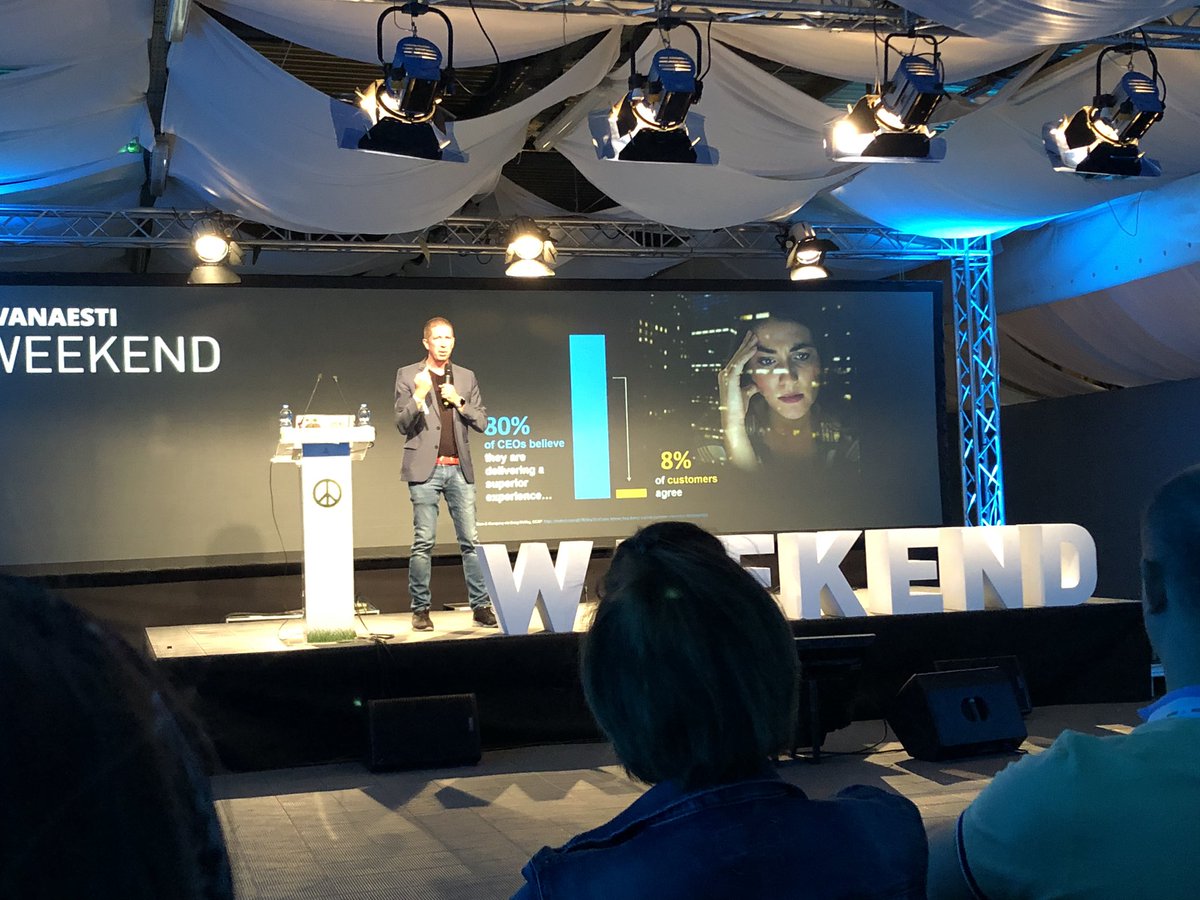 SarahMarshall's tweet photo. 80% of CEOs think they are doing a great job; 8% of customers agree. This is the ‘experience gap’. A stat I just learned at #weekend2019 https://t.co/ZNze4F4ltb