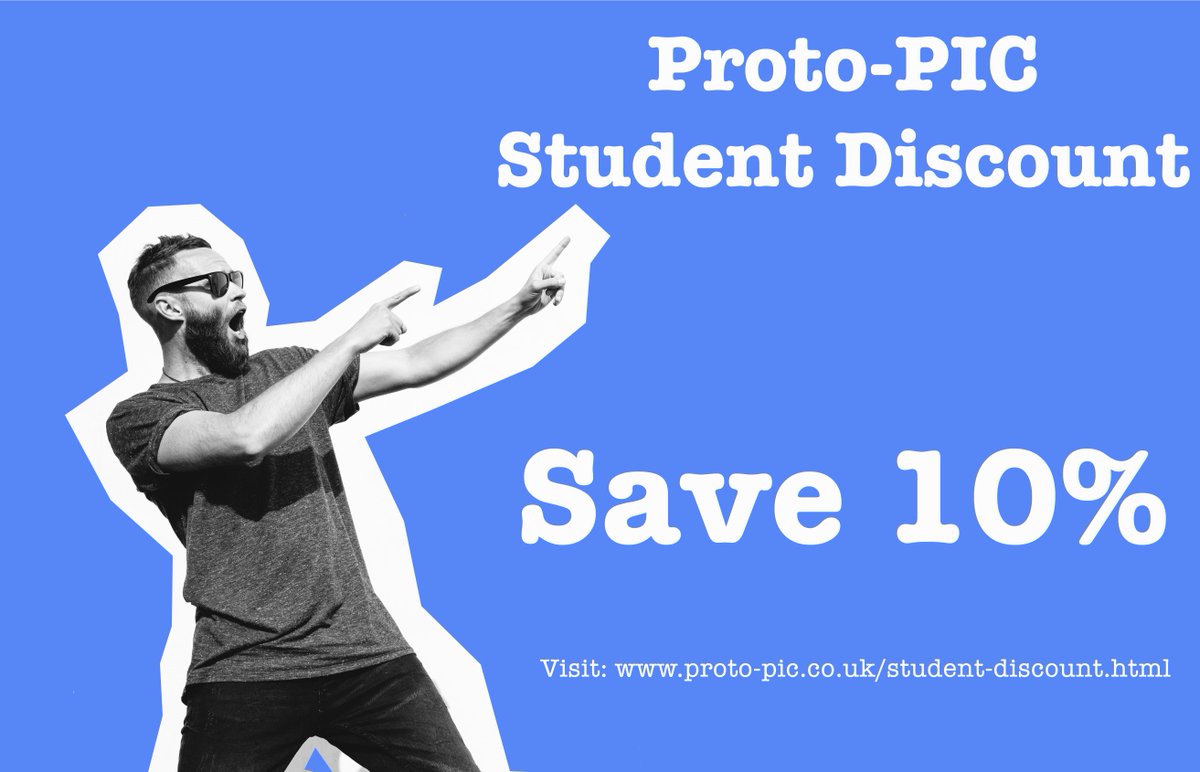 A special announcement for all #OpenUniversity students,register now for #Proto_PIC 10% student discount: proto-pic.co.uk/student-discou… We stock a huge range of electronic components,development boards &amp; sensors.Please spread the word &amp; RT. #OU50 #SparkFun #RaspberryPi #SonySpresense