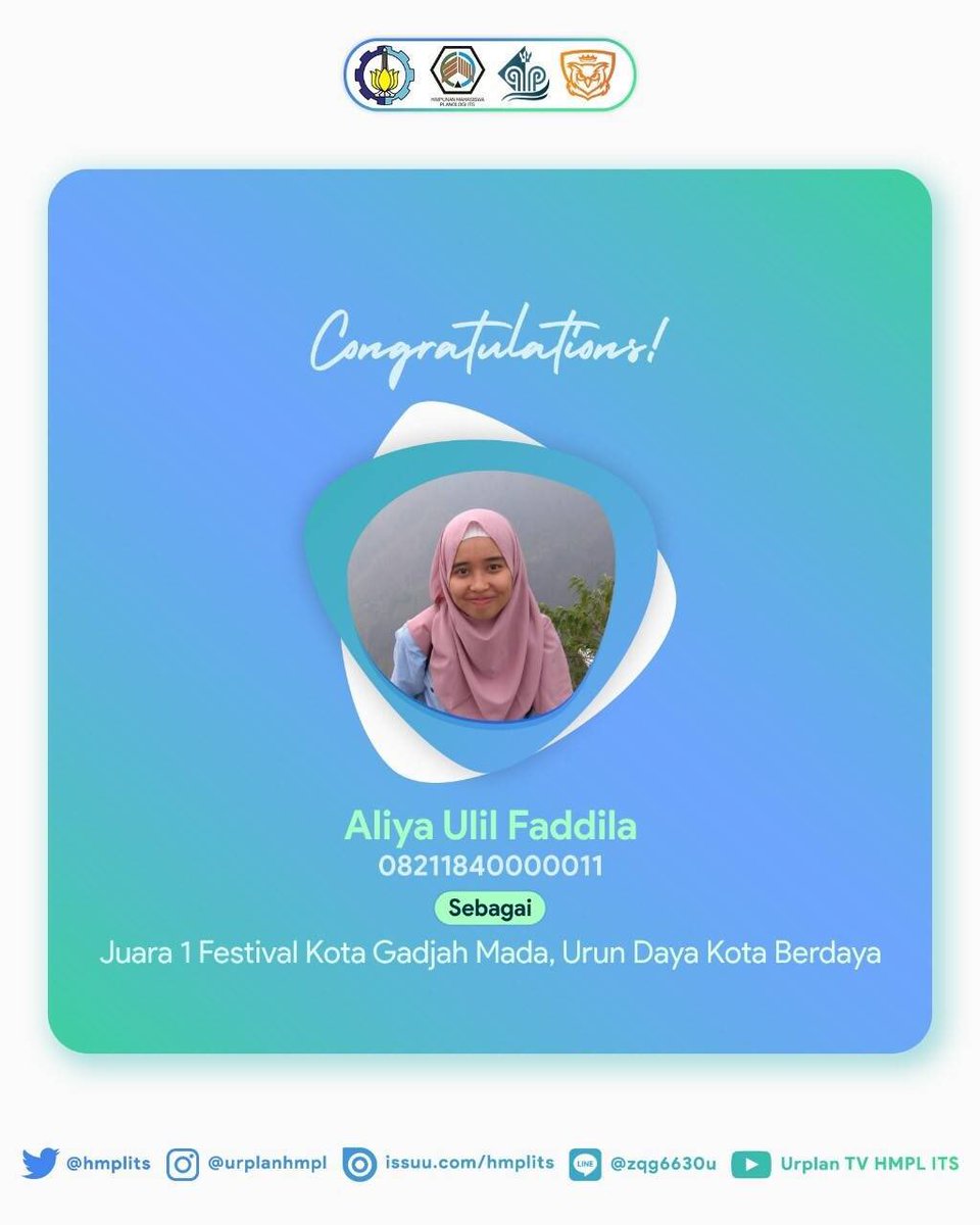 hmplITS's tweet photo. [CONGRATULATION]

Ada kabar gembira dari teman-teman kita!
Selamat bagi teman-teman yang telah berhasil memenangkan Juara 1 pada Lomba Festival Kota Gadjah Mada, Urun Daya Kota Berdaya. Semoga dapat menebarkan manfaat bagi lingkungan sekitar

#KabinetOlympus
#HMPLITS
#ITSSurabaya https://t.co/8JfOwXqxJU