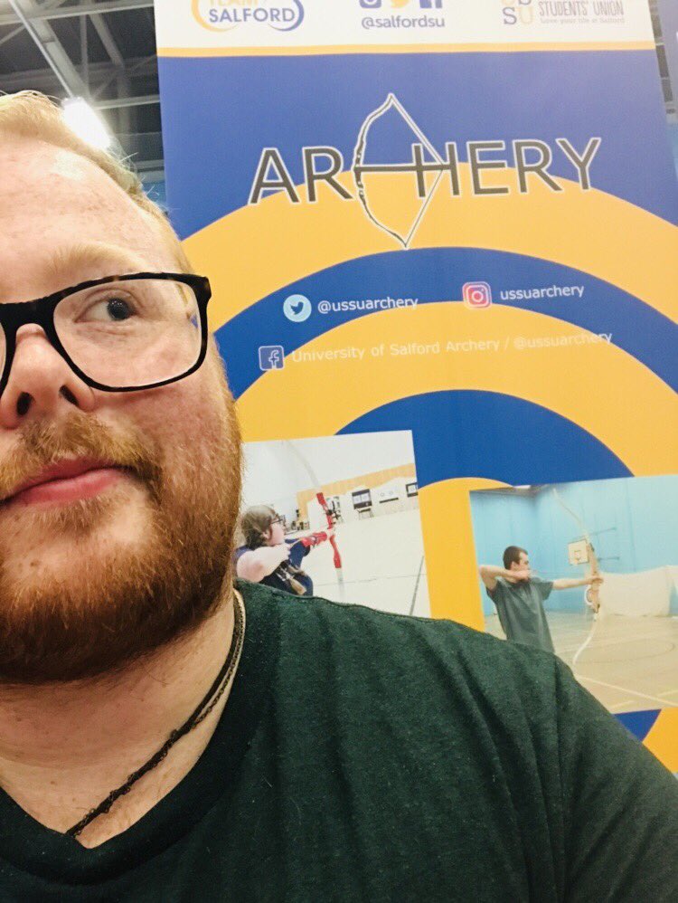 ussuarchery's tweet photo. It’s the welcome fair today and @salfordsu has got a big old hall full of things you can get involved in, and make friends at. 

Up until 4pm today. 
If you think archery is your sort of thing, pop by and say hi https://t.co/AwMhWjZNnB