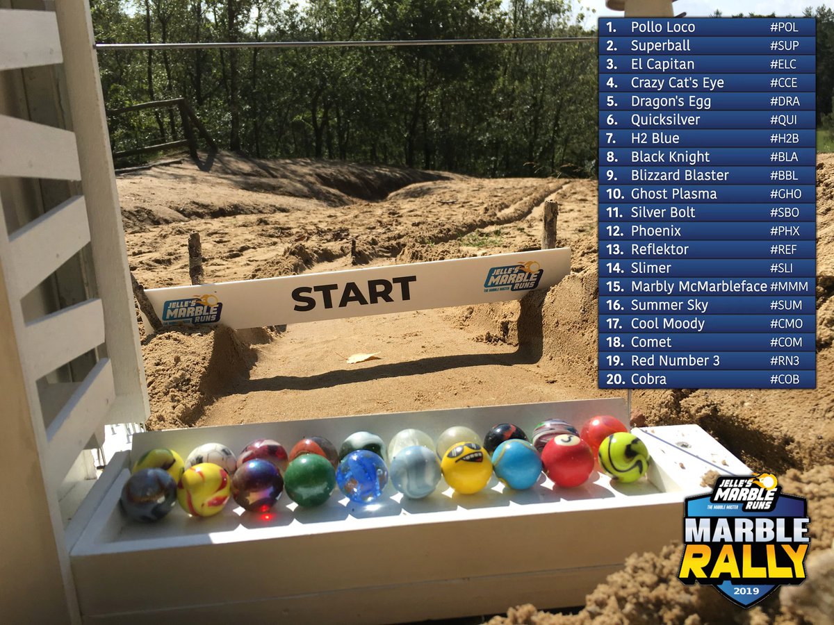 Jelles_com's tweet photo. COMING UP TONIGHT: The first race of the Marble Rally 2019! Here's the lineup for today's race! ๐๐ด๐จ
@Jellesmarbles @marble_rally @MarbleLeague #MarbleTwitter https://t.co/IyzzZVm7Zm
