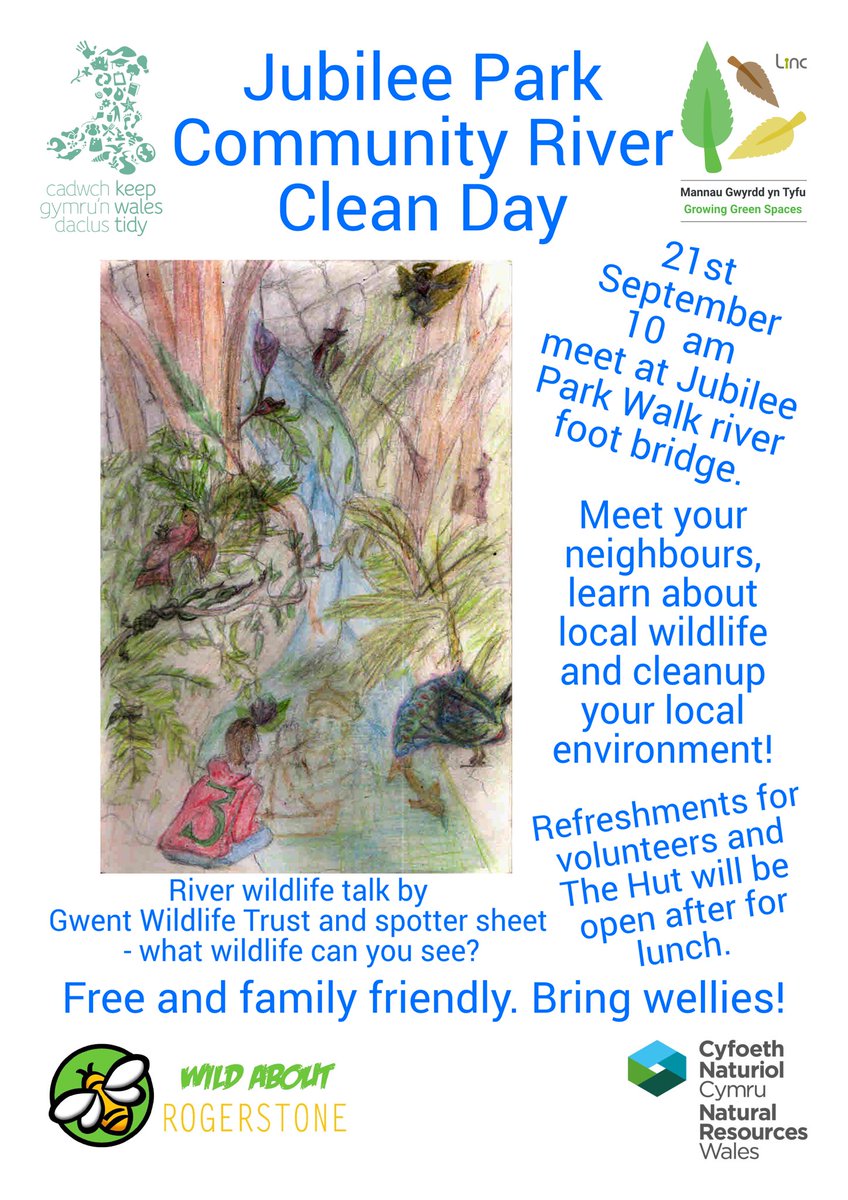A river clean and wildlife talk we’ve helped organise with @Keep_Wales_Tidy and @GwentWildlife is happening tomorrow in #jubileepark Its going to be sunny so come down! #marinecleancymru @NatResWales