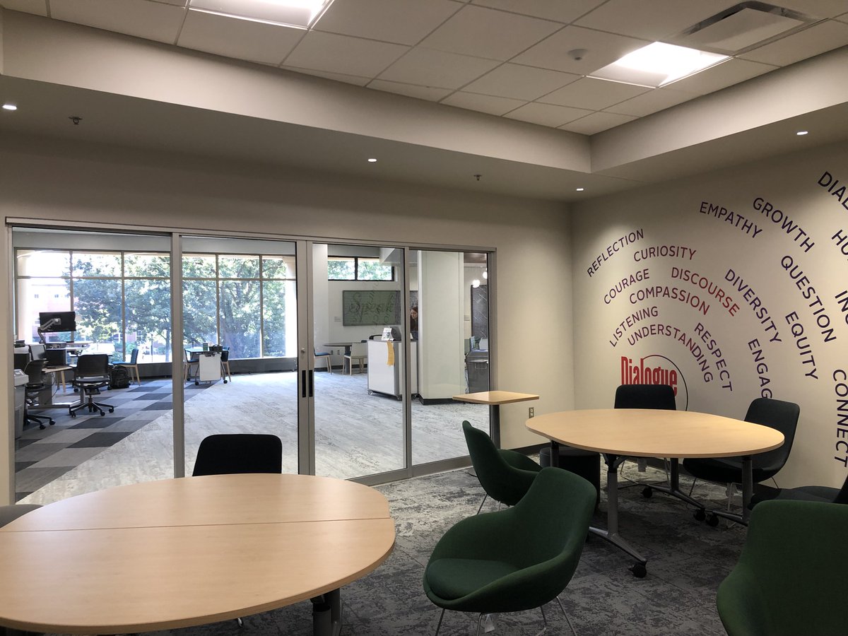 DialogueZone_UD's tweet image. University of Dayton's Dialogue Zone invites you to explore the new space in @roeschlibrary this Monday from 10 - 11:30 am! Choose your favorite chair, and write what you would like to dialogue about on our walls!