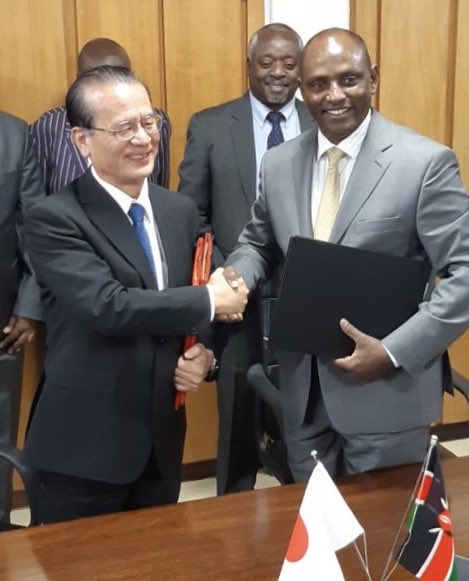JapaninKenya's tweet photo. As a follow up of TICAD7, with focus on Manufacturing as part of Kenya's Big-4 agenda, today, H.E Mr. Ryoichi Horie, Ambassador of Japan and Hon. Ukur Yatani, Acting CS of the National Treasury signed for 3 projects which total about 900 million USD.
#ticad7 #JapaninKenya https://t.co/Nr4ZIaBZmf