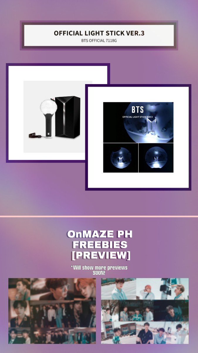 OnMAZEPH's tweet photo. 📍PH GO | #OnGoingMaze

[BATCH 1] 
ARMY BOMB VER. 3

💸 : P2,500 ALL IN + LSF

DOO: September 20, 2019
DOP: October 15, 2019

🛄: Normal ETA 

 🌟: With LOTS of Freebies! 

❗PLEASE HELP ME RT ❗

Order Now!
⏩ https://t.co/mMpgDAZDfb https://t.co/I9Gpbf7lD8 https://t.co/TWI987p4gO