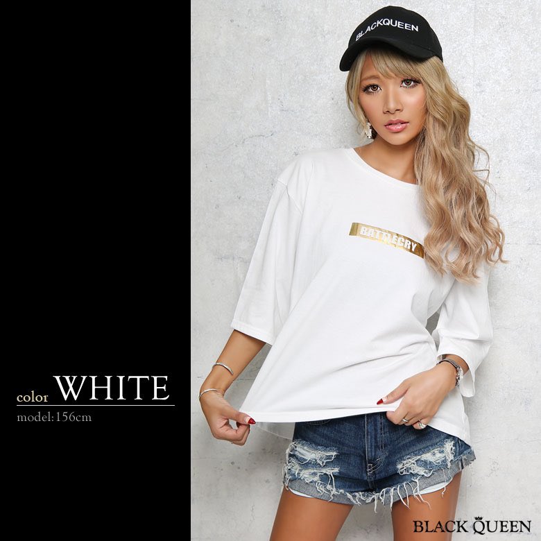 Blackqueen公式 ブラッククイーン ボックスロゴtシャツ 360 ギャル 可愛い フロントとバックに入ったゴールドロゴが存在感大 後ろ姿も気を抜かない360 ギャル可愛いビッグtシャツ T Co Ykh5brwen9