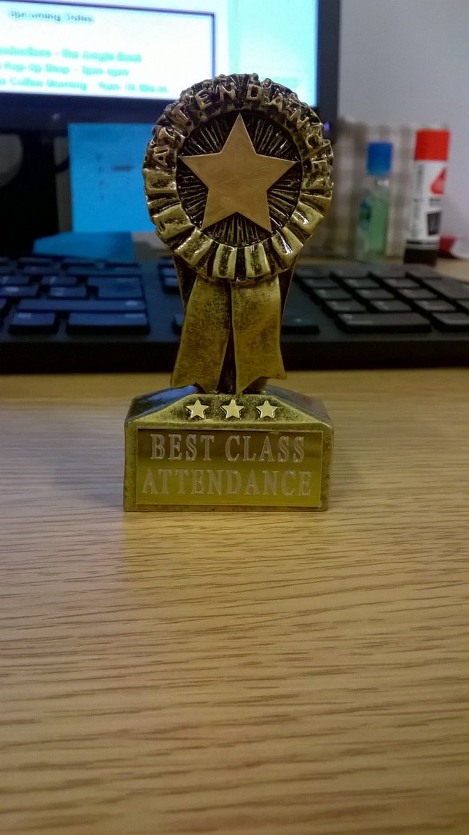 attendance_s's tweet photo. On my way down to @SimpsonsLane6C to congratulate them for 100% attendance ALL WEEK! They win the attendance trophy and a pick out of the treat basket for such brilliant attendance. Well done Dolphins 🐬 https://t.co/razPAsrLAC