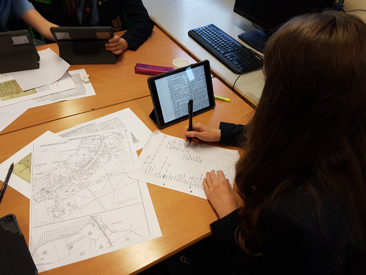 CCS_History's tweet photo. Yr 9 historians researching Chipping Campden using census, trade directories, old photos. #Inspire, Empower, Excel https://t.co/HNiB1O1i7p