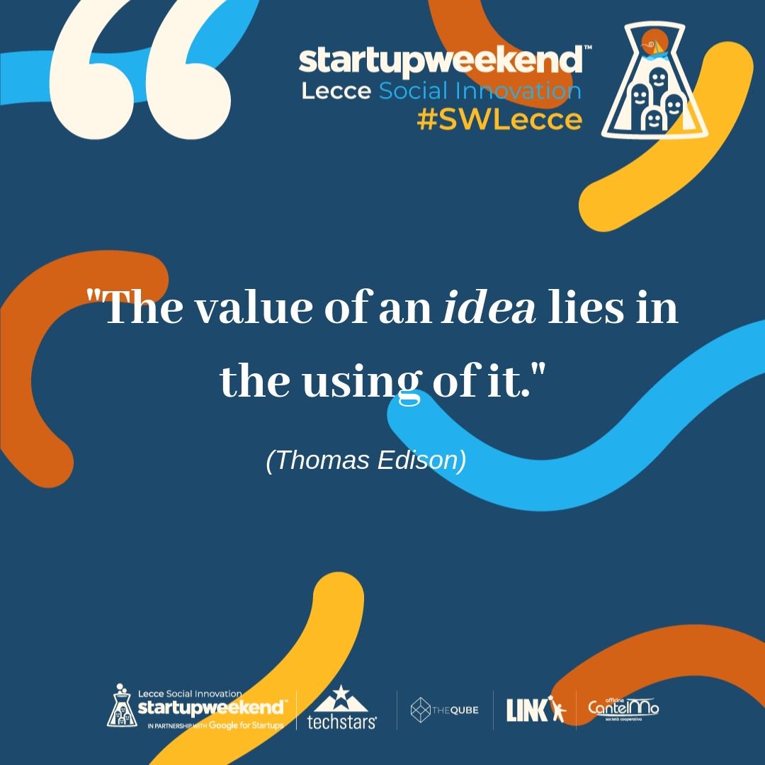 swlecce's tweet photo. #SWLecce #Quotes
Sei pronto a presentare la tua idea a #StartupWeekendLecce? 💡
Ticket PROMO fino al 30 Settembre⏳
➡️https://t.co/rtqbsrx6xf
#SwLecce #SWLecce2019 #startupweekend https://t.co/b6LK75962e