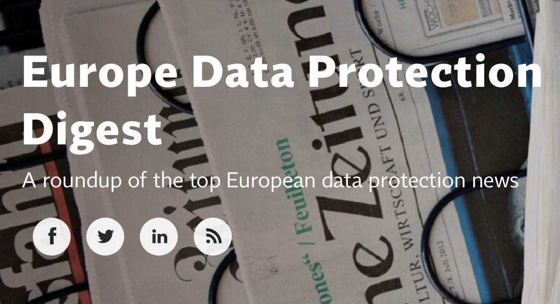 pjordan_10's tweet photo. @PrivacyPros this week’s #IAPP Europe Digest is out: editorial by our DACH Country Leader @sebkraska reflects on another successful #DPI19 in Munich Germany stay on top of 🇪🇺 #privacy #dataprotection news here! https://t.co/JJfr31EYSf via @DailyDashboard https://t.co/3NQfor7CEq