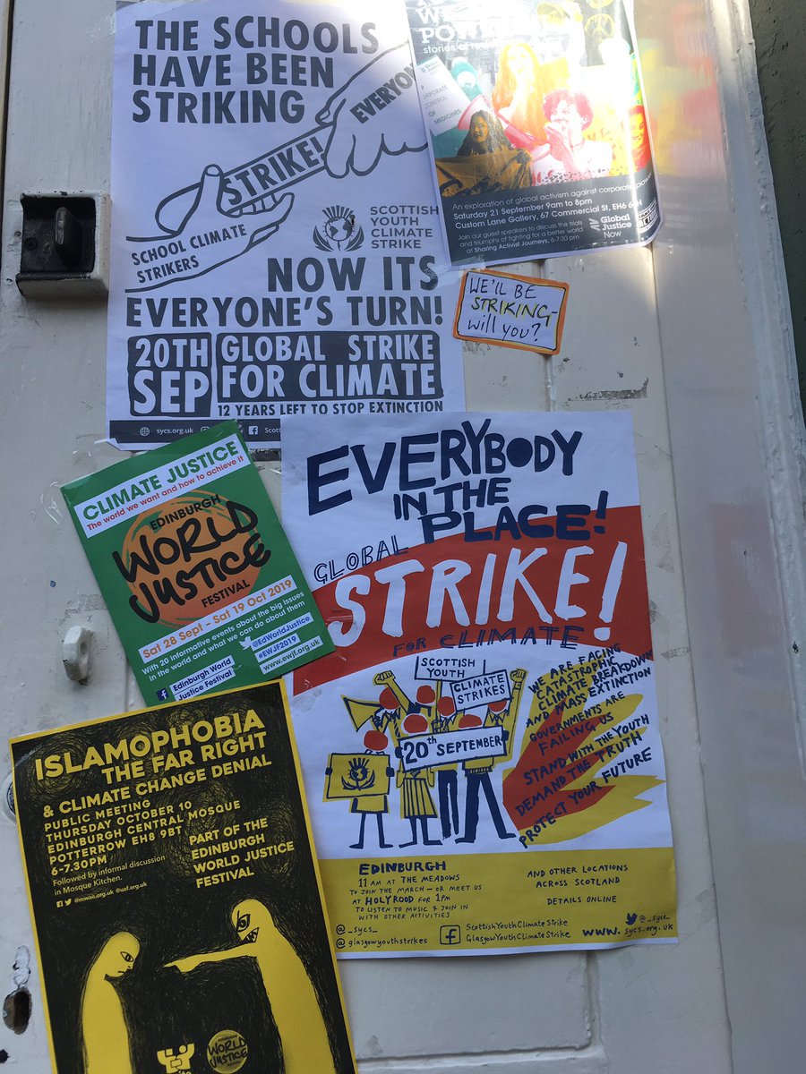 We are closed today for #GlobalClimateStrike - small actions add up &amp; if we don’t start putting planet over profit we’ll all be up shit’s creek without a paddle. 

We’ll be marching (with Artie #ProtestDog) - please join us!

#ClimateJustice #schoolstrike4climate #Edinburgh