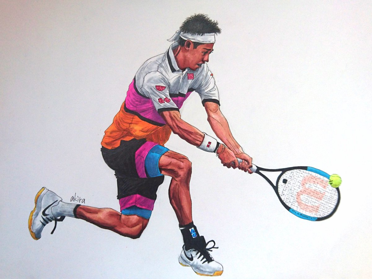 アキラ 圭くん元気そうで何より 錦織圭 Keinishikori Gokei イラスト Illustration Copic Art T Co Qb3wnqxank Twitter