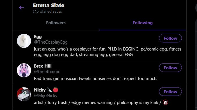 GtheGorge's tweet photo. @TheCosplayEgg Do you miss your old account @olliecosplay? Here take 1 last look at it in it's final moments. You use the same bio to but with egg in it. It didn't last long though. Gone in less than a month. Thanks to #HeroofLetter @QtheQuicker. Emma is quite a loyal fan. Always there for you. https://t.co/Od0qPQhaMC