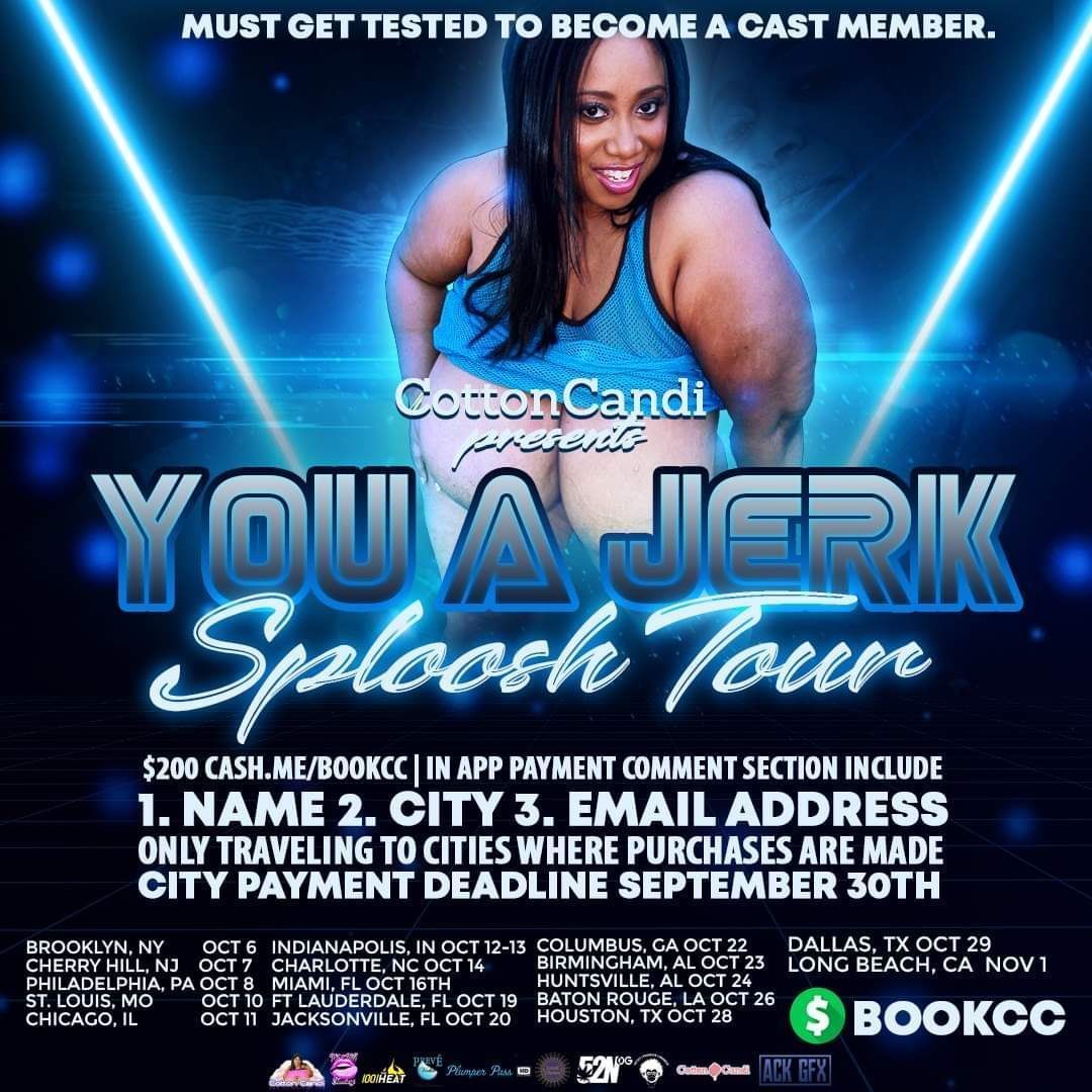 cottoncandi1Luv's tweet photo. @COTTONCANDI1LUV__
PRESENTS #YouAJerk #BOYGOO #SPLOOSHTOUR $200 click here: https://t.co/IPDCddDrAa
IN COMMENTS SEND NAME, CITY & EMAIL
#TRAVELING TO #CITIES WHERE #PURCHASES #MADE
#MUSTGetTested #BecomeACastMember #MAKINGYOURGOOFAMOUS #FILMEDWAISTDOWN
PYMT DUE BY #SEP30 https://t.co/33i0ldCOyQ
