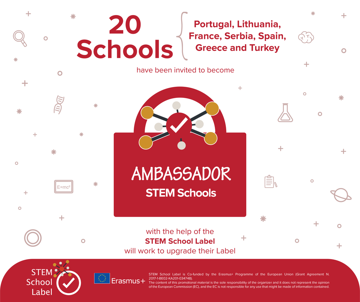 STEM School Label (@stem_label) on Twitter photo STEM schools from #Portugal, #Lithuania, #France, #Serbia, #Spain, #Greece and #Turkey, were invited to become #Ambassador #STEM #Schools! They will serve as good examples for other STEM schools in Europe and participate to the #SPW33 <a href="/fcl_euschoolnet/">Future Classroom Lab by European Schoolnet</a>
stemschoollabel.eu STEM schools from #Portugal, #Lithuania, #France, #Serbia, #Spain, #Greece and #Turkey, were invited to become #Ambassador #STEM #Schools! They will serve as good examples for other STEM schools in Europe and participate to the #SPW33 <a href="/fcl_euschoolnet/">Future Classroom Lab by European Schoolnet</a>
stemschoollabel.eu