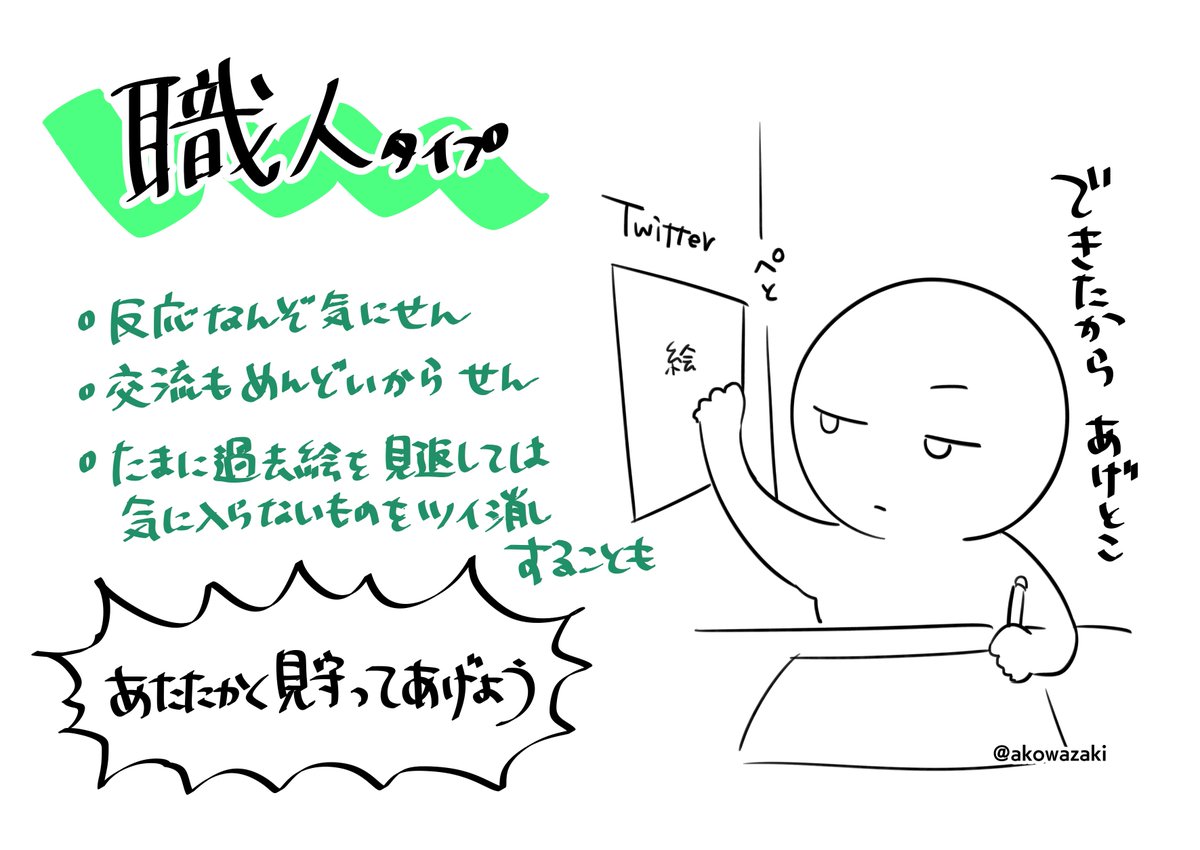 Twitterに生息してる絵描きたちとタイプ別の取り扱い方
(独断と偏見がすごい)

あなたはどのタイプ寄り??

#絵描きさんと仲良くなりたい 