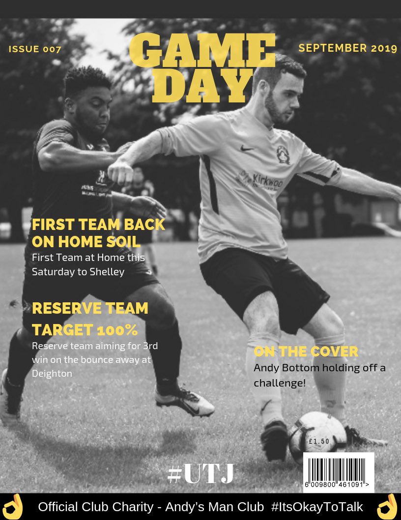 Marsh_United's tweet photo. GAME DAY - Info on this Saturdays games for Junction FC 
Also see info on this seasons Charity @AndysmanclubH @andysmanclubuk #utj #ItsOkayToTalk https://t.co/Qmx1IYzYLG