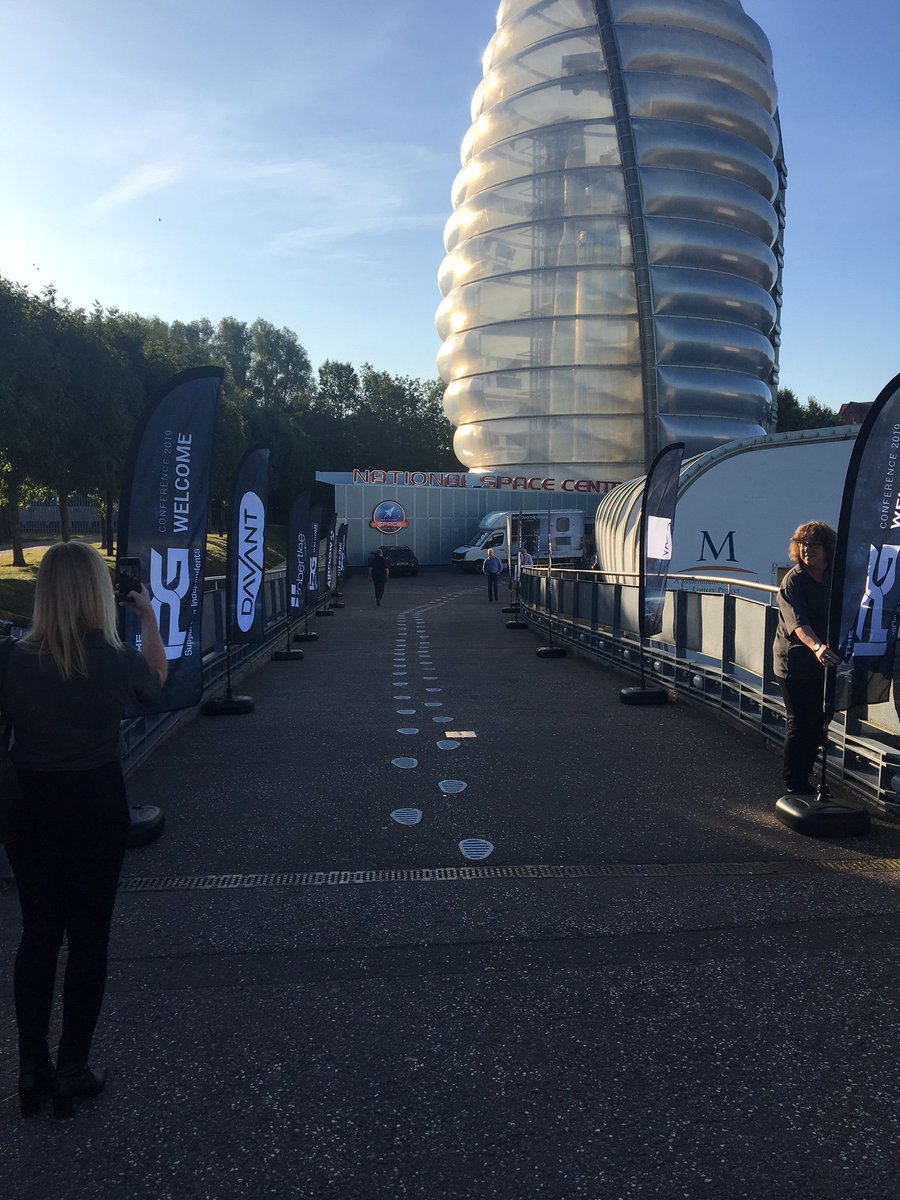 We're at #TheIPG Conference today, flags printed by #MCRMedia, and we are ready to present our distinguished work and designs.