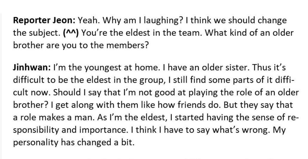 despite being the youngest in his family, he made sure he will do his responsibility to take care his dongsaengs in iKON as their eldest hyung trans: ikonmypride