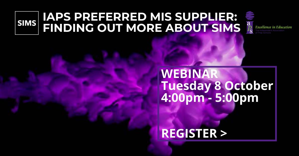 SIMSIndependent's tweet photo. Join us for an update on SIMS, the preferred MIS provider for IAPS schools, at our webinar and be in with a chance to win a £100 John Lewis voucher > https://t.co/vayTyKW2l7 
@iapsuk
 #wecreatebetteroutcomes #IAPSPremierPartner #PrizeDraw https://t.co/mBUuZgiANE