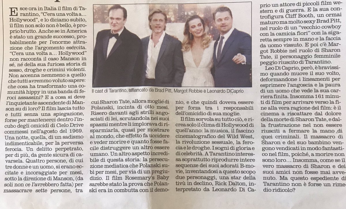 Tiziana_DR's tweet image. Oggi mio articolo su l’ultimo film di Tarantino “C’era una volta a ...Hollywood” (spoiler) @LAltravoce #QuotidianodelSud