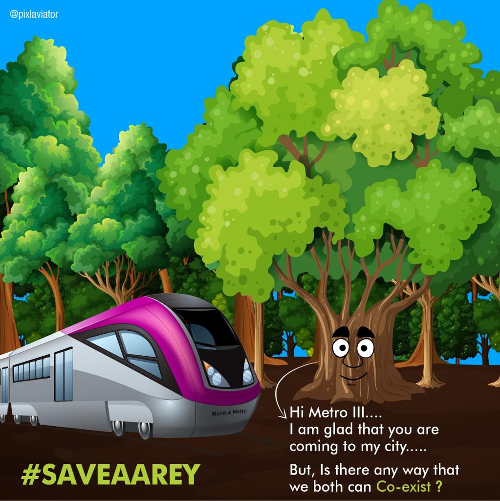 SamipShetty's tweet photo. Aarey in conversation with Metro 3

Aarey: Hi Metro 3...I'm glad that u r coming to my city

But, Is there any way that we both can Co-exist? 

@saveaarey @MumbaiMetro3 #SaveAareyForest #Metro3 https://t.co/etwEVmbTZJ
