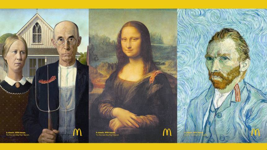 WorldBranding's tweet image. .@McDonalds defaces Mona Lisa and Van Gogh portrait in latest Big Mac campaign brandingforum.org/branding/campa…