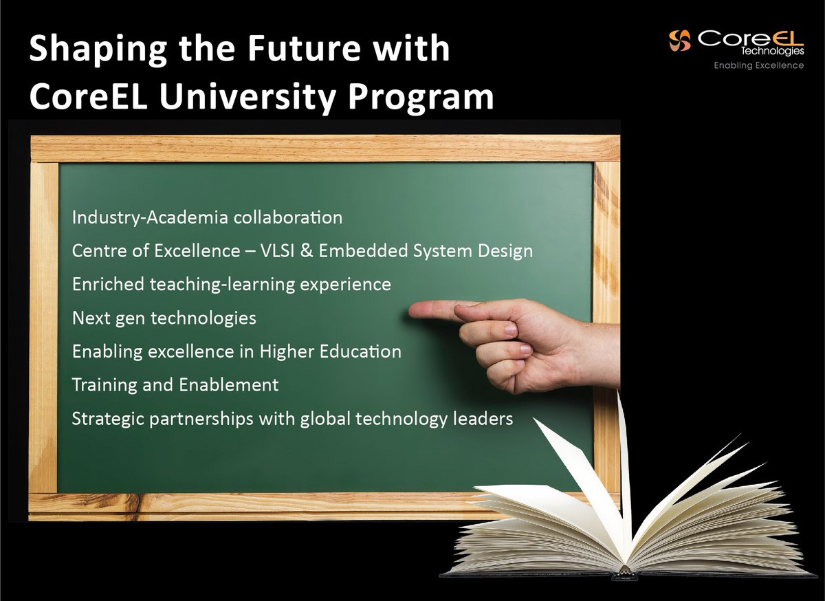 CoreEL_Techno's tweet image. The CoreEL University Program offers distribution of world class design suites, development platforms &amp;amp; tools and technical support to academic community.
#CoreELUniversityProgram #UPT #UniversitySolutions #Academicresearch