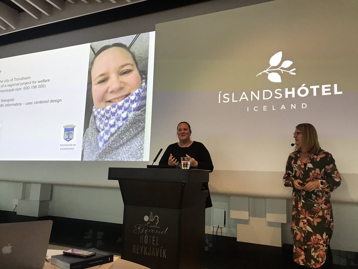 VardPa's tweet image. Kirsti Fossland Brors from Trondheim Municipality and Kristin Standal from @www_ks_no take the stage, as our key act and #VOPD workshop leaders! Let the transformation start... #welfaretech #eHealth