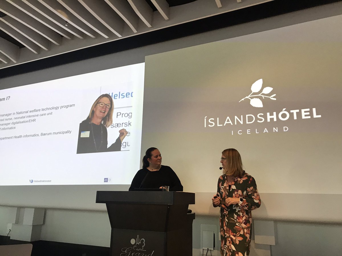 VardPa's tweet image. Kirsti Fossland Brors from Trondheim Municipality and Kristin Standal from @www_ks_no take the stage, as our key act and #VOPD workshop leaders! Let the transformation start... #welfaretech #eHealth