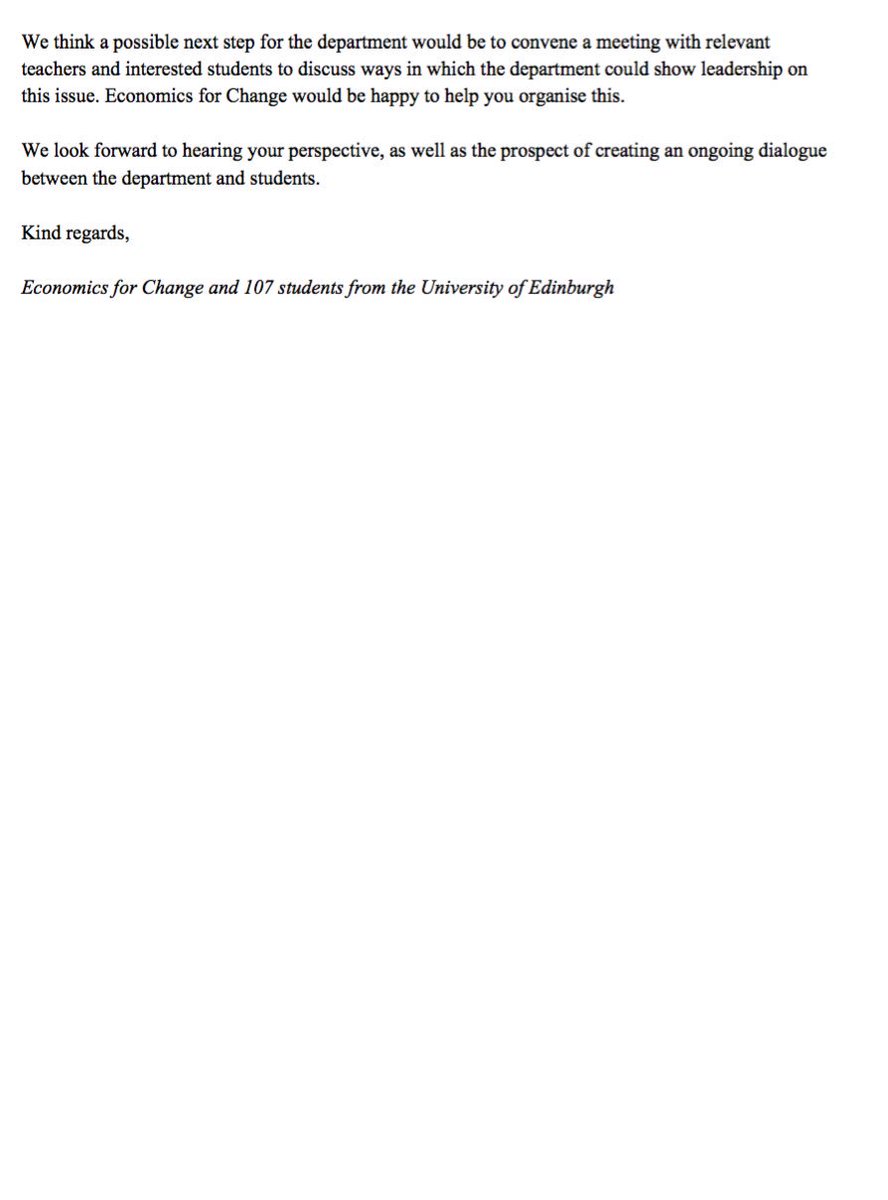 Econ4Change's tweet image. Our letter to the Economics Department at the University of Edinburgh urging them to play their part in addressing the #climatecrisis. 

Signed by over 100 students from @econedinburgh. 

#Economists4Future