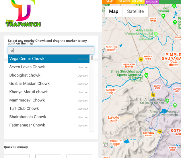 ChangeBhai's tweet photo. @SanilShah2 @PuneCityTraffic @aparanjape @CPPuneCity @DGPMaharashtra @PuneCityPolice @SmartPune @metrorailpune @PCcityPolice Hi Sanil, Pls select any chowk from the drop down. And then you can drag the red balloon in the middle of the circle to any point you want on the map. Any concern, ping us at now_or_abhi@changebhai.in. https://t.co/Qkb2ZBv9xW