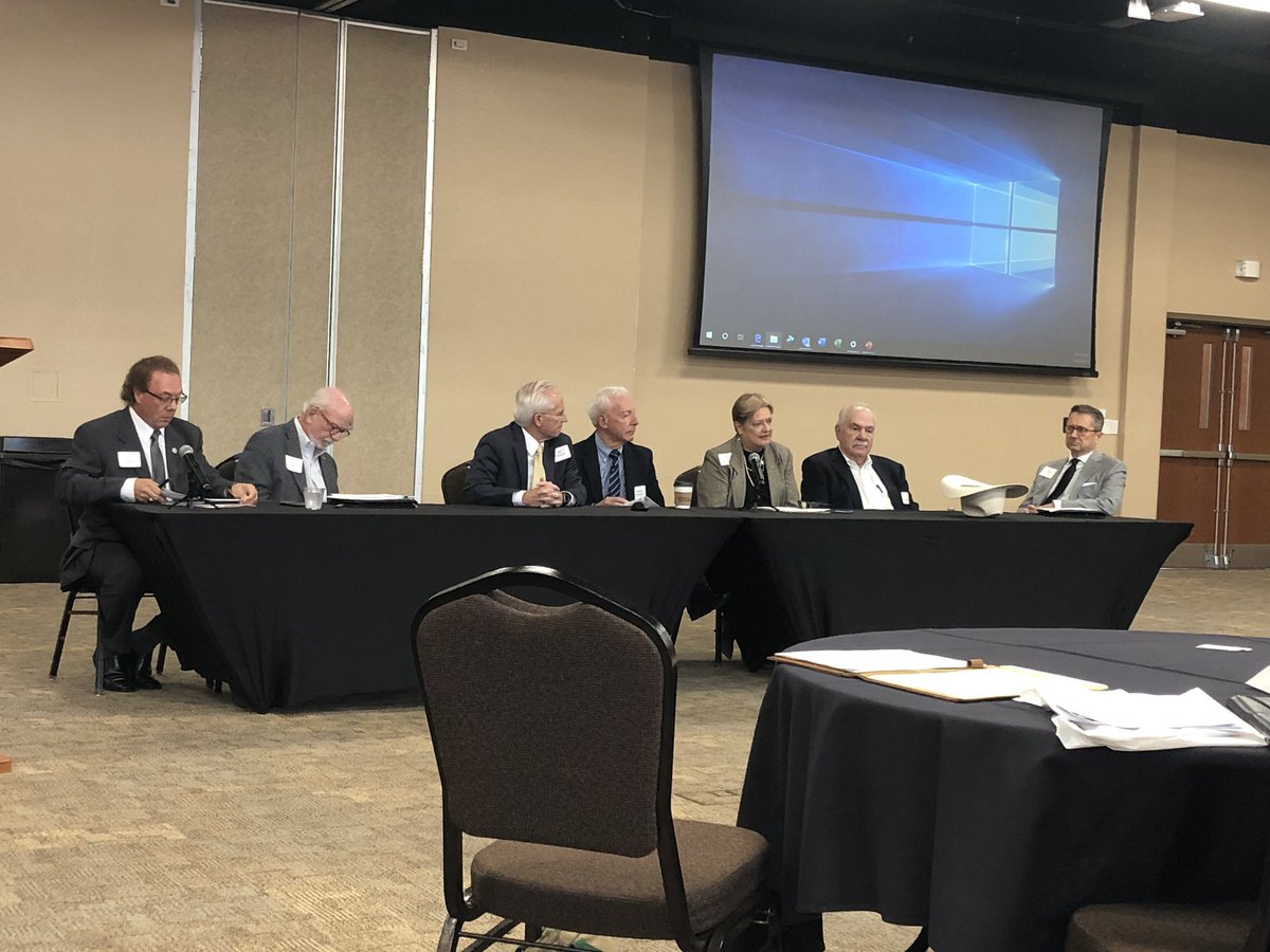 caraathome's tweet photo. 7 county judges/commissioners talking about transportation issues at Tex21 statewide meeting. #CountyPartnerships #BigRailLineIssues #ShortLineRail https://t.co/kCQPLD5Nne