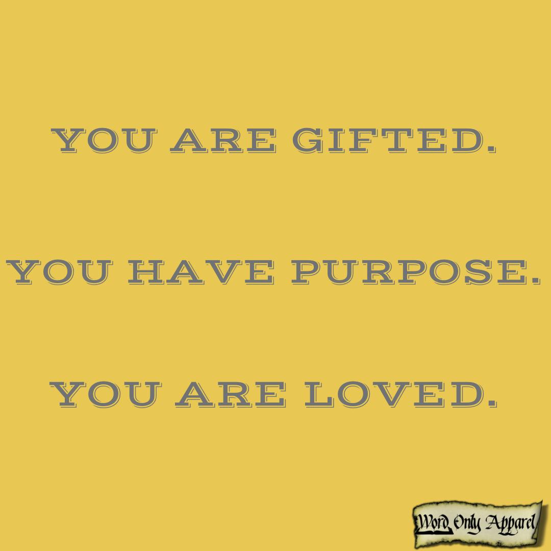 wordonlyapparel's tweet photo. Happy Friday!  Remember you are gifted, you have purpose, and most importantly you are loved.  Have an amazing weekend! @wordonlyapparel #inspiration #quotes #inspiring #motivation #staypositive #focus #nevergiveup #thinkpositive #positivethinking #wordonlyapparel #woa https://t.co/rmDUkaAF9z