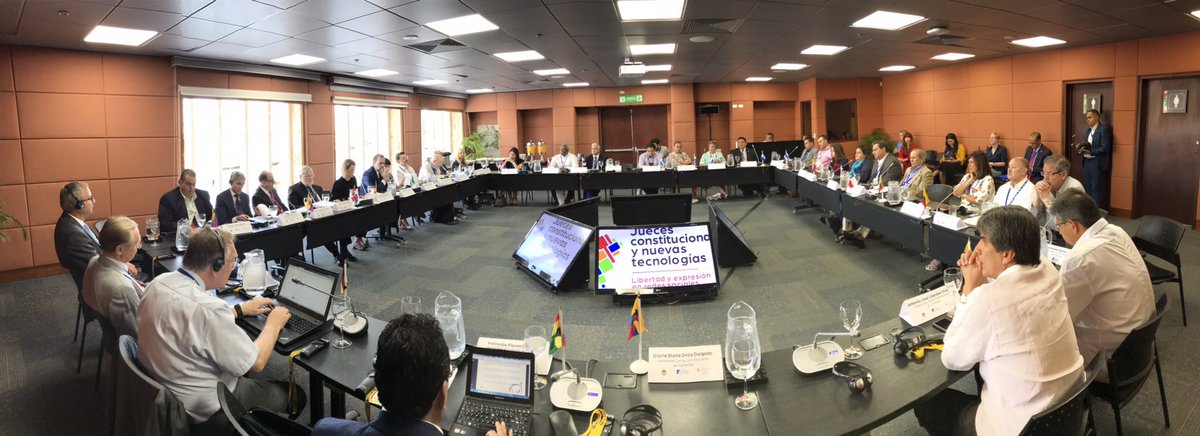 Inicia en #Cartagena Colombia 🇨🇴 reuniones privadas del XXV Encuentro Anual de presidentes y Magistrados de Tribunales, Cortes y Salas Constitucionales de América Latina con la @CConstitucional 🇧🇴🇧🇷🇨🇱🇨🇴🇨🇷🇸🇻🇪🇨🇬🇹🇭🇳🇳🇮🇵🇦🇵🇾🇵🇪🇩🇪🇺🇾🇩🇴 Bienvenidos magistrados! #EncuentroTribunales