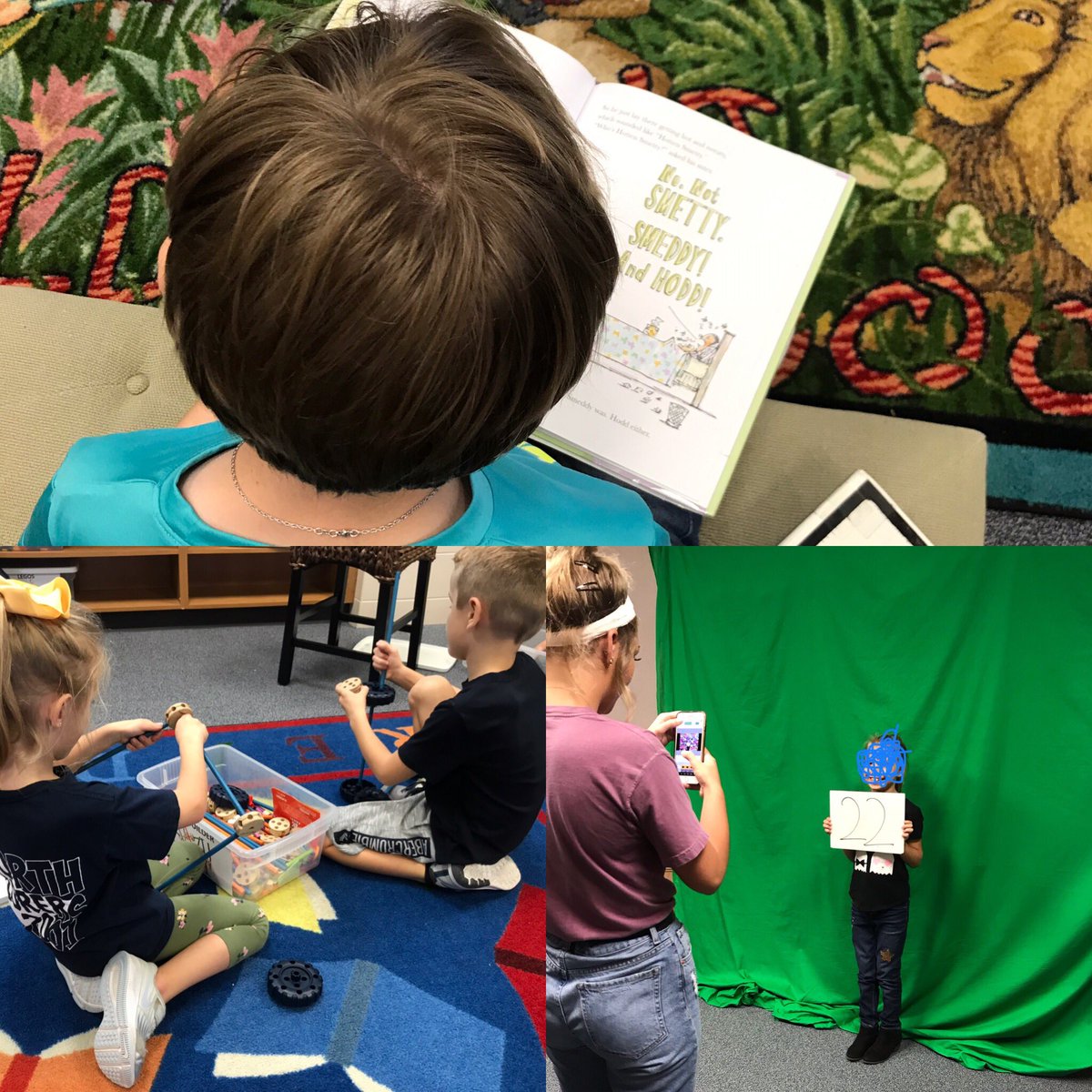 GoforthLibrary's tweet photo. After too many rainy days, the library is a busy hub! #makerspace #reading #GreenScreen
@ExploreGoforth
#ccisdlibs https://t.co/1EouSpeosM