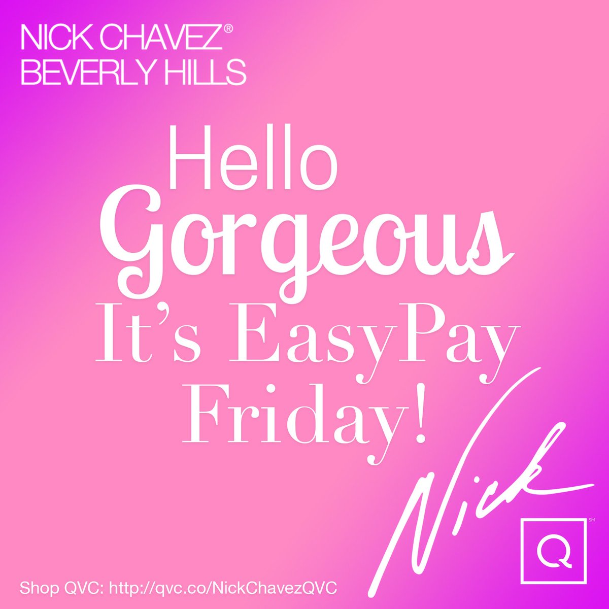 NickChavezBH's tweet photo. IT’S EASY PAY FRIDAY ❤️ EVERYTHING NICK! Stock up on all your faves just in time for Fall! #thirstquencher #velvetmesquite #softflocker #angelwings #diva #blowngo #advancedvolume #plumpernthicker and more! Have a gorgeous weekend! #loveyourhair @QVC: https://t.co/sBOMDvqkpI https://t.co/TEFAZiibjA
