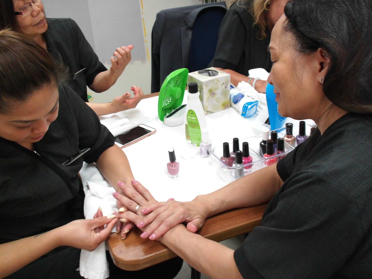 CourtyardYYZ's tweet photo. To continue Housekeeping Appreciation Week, our lovely ladies set up a nail and hand massage station.

We've also had some great activities like Minute to Win It, a Hula Hoop contest, and non-stop Karaoke! 

Thanks for all that you do! https://t.co/7gyhIYoNPI