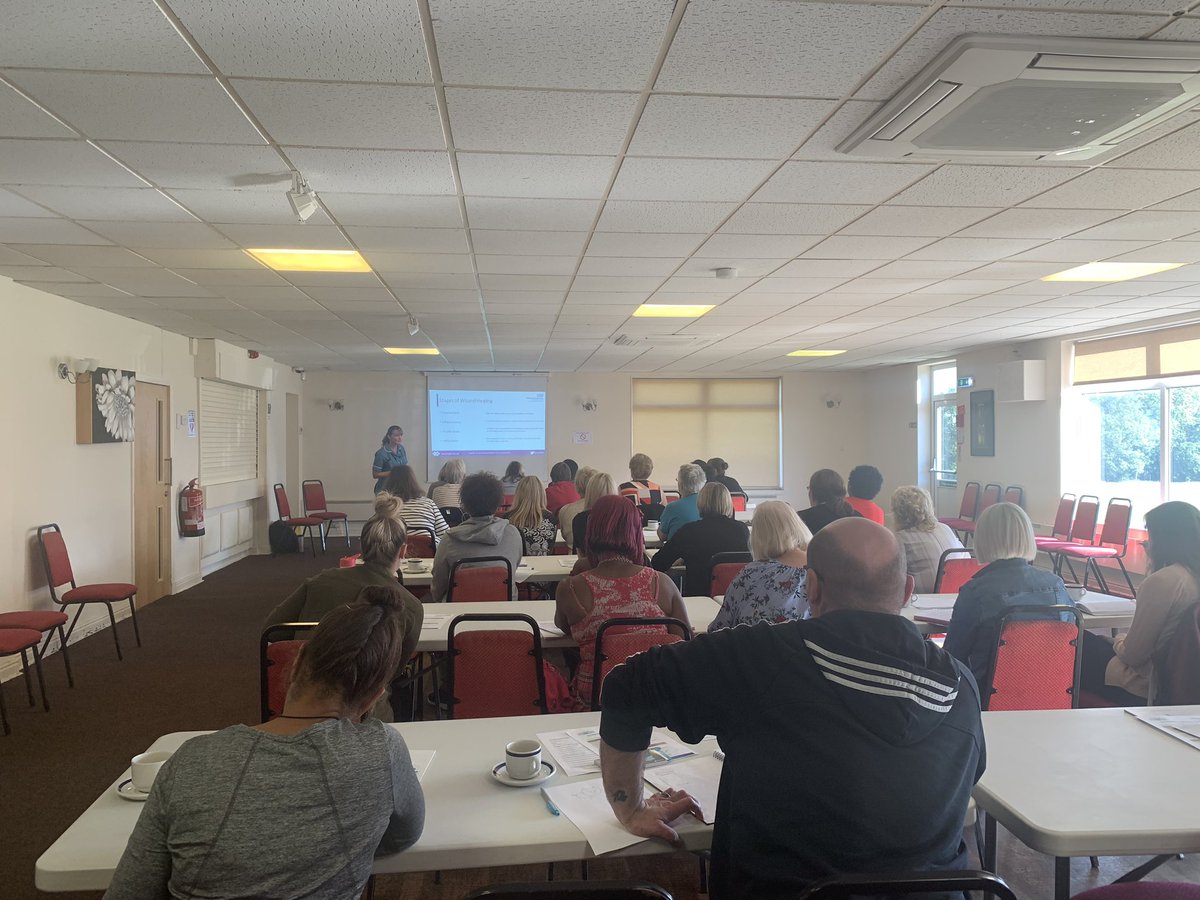 mpftnhs_tvteam's tweet photo. Really positive first day of round 4 of the nursing home ambassador training supported by @Coloplast_WCare @JColoplast all delegates ready to improve their knowledge about wounds and woundcare to improve life for their residents 😁 https://t.co/VDUWRe19v1