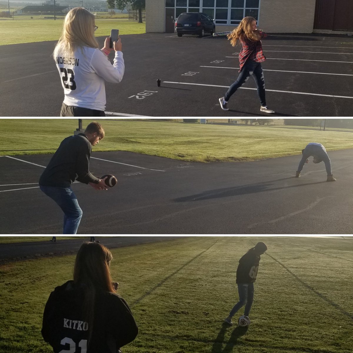 Exercise Science students are video taping athletic movements. Next they will be analyzing the biomechanical principles behind their movement. <a href="/MV_Knights/">Moshannon Valley SD</a> #MVTakingPride