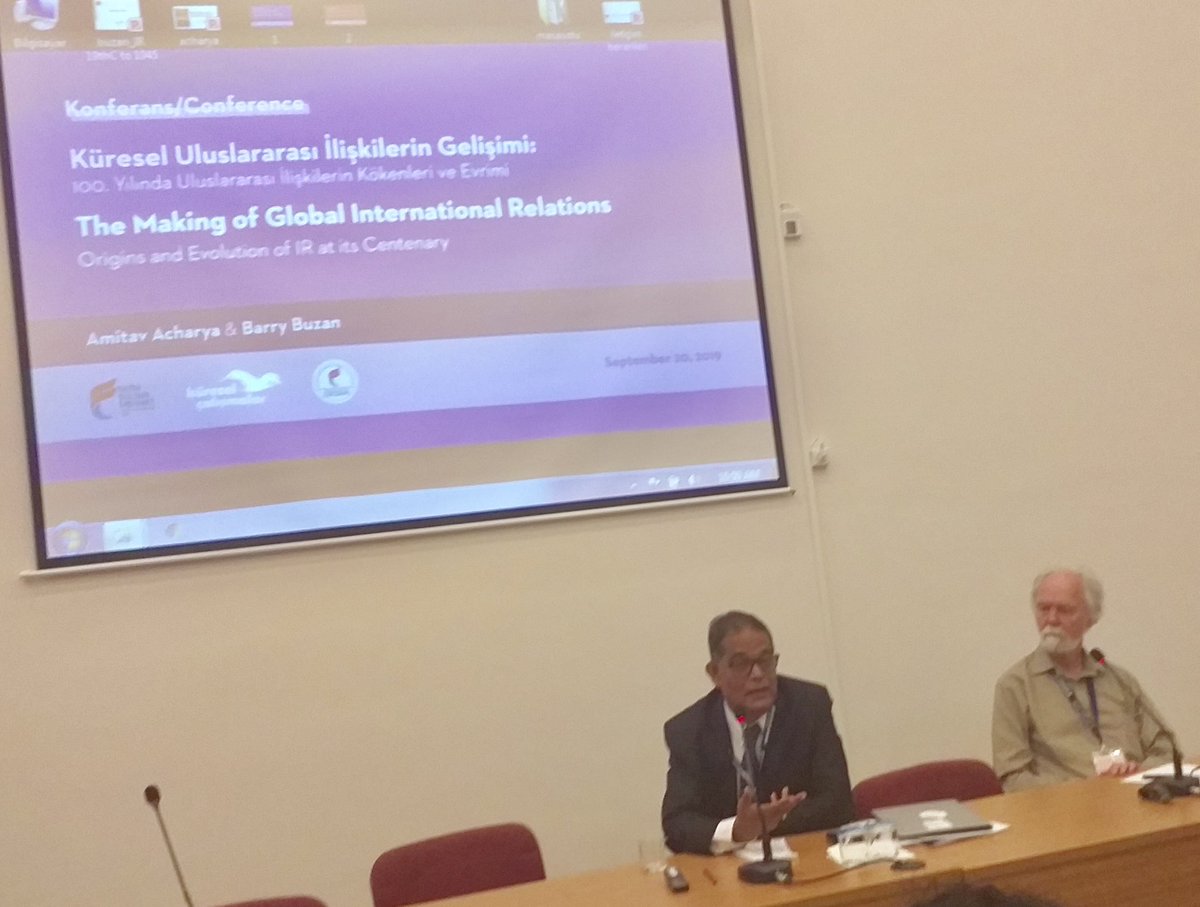 AmitavAcharya's tweet photo. Happening now in Istanbul: book talk &amp; workshop on Global IR and Turkey. Translation is of previous book on Non-Western IRT. The Making of Global IR is being discussed. https://t.co/H985Droc8I