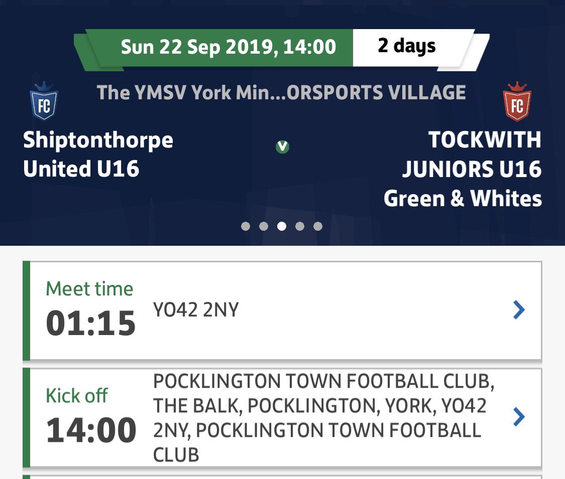 Good luck to our Under 16s who travel to Shiptonthorpe this Sunday 22/09/19 KO 2pm best of luck to both teams ⚽️😃☀️#greenandwhitearmy <a href="/shiptonutd/">Shiptonthorpe United</a>